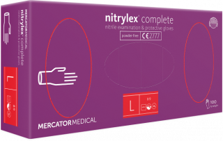 Перчатки нитриловые Nitrylex Complete 27 см сиреневые 50 пар L