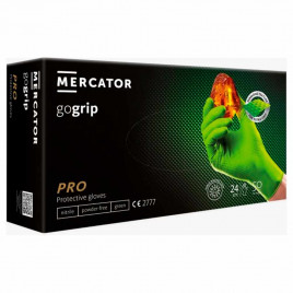 Перчатки нитриловые GOGRIP особопрочные зеленые 25 пар M, L, XL, XXL