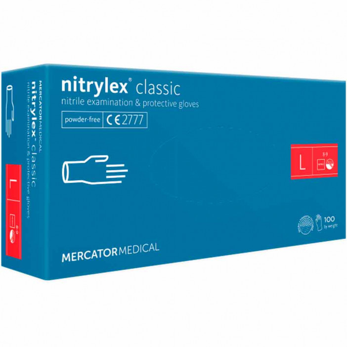 Перчатки нитриловые Nitrylex голубые 50 пар XS, S, M, L 