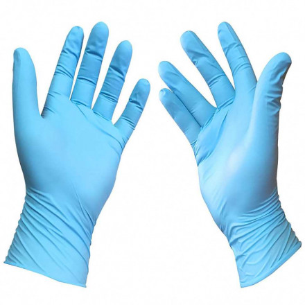 Перчатки нитриловинил Wally Plastic голубые 50 пар S, M, L