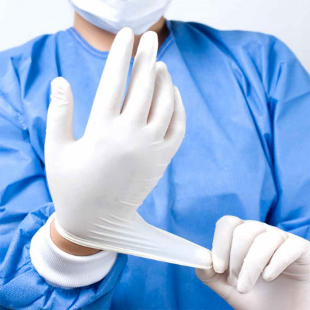 Перчатки латексные DermaGel неопудренные 50 пар L
