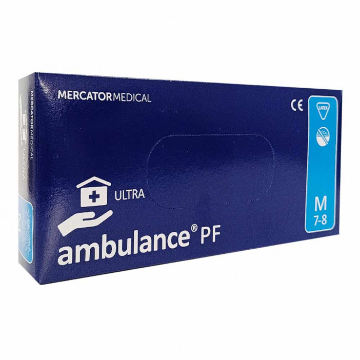 Перчатки латексные Ambulance Ultra особопрочные синие 16 гр. 25 пар M, L, XL