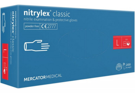 Перчатки нитриловые Nitrylex Classic голубые 100 пар M