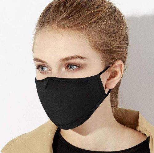 Маска многоразовая из хлопка Комфорт черная (упаковка 10шт) по 10 руб за штуку 