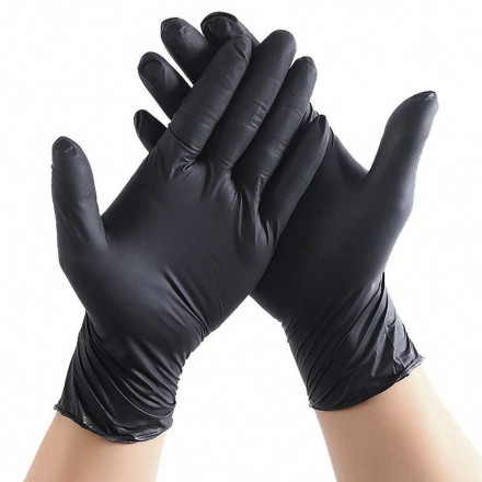 Перчатки нитрил MediOk черные 50 пар L, XL
