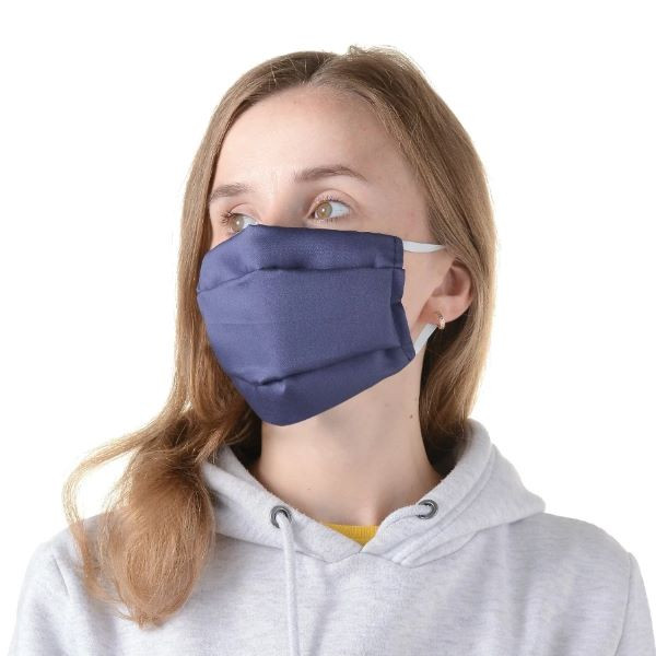 Маска многоразовая из хлопка синяя (упаковка 50шт) по 4 руб за штуку 