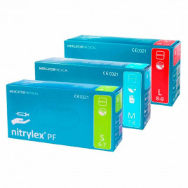 Перчатки нитриловые Nitrylex белые 100 пар S