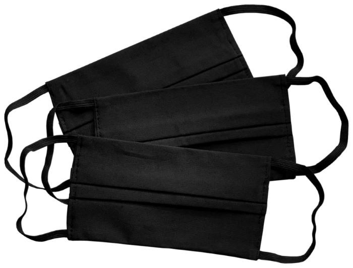 Маска многоразовая тканевая черная (упаковка 50шт) по 4 руб за штуку Россия 