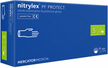 Перчатки нитрил  Nitrylex PF Protect голубые 50 пар S