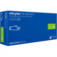 Перчатки нитриловые Nitrylex PF Protect голубые 50 пар S
