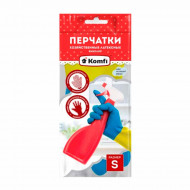 Перчатки латексные желто-синие Комфи размер S, M, L, XL
