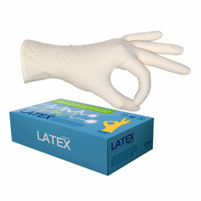 Перчатки латексные MediOk опудренные 50 пар L