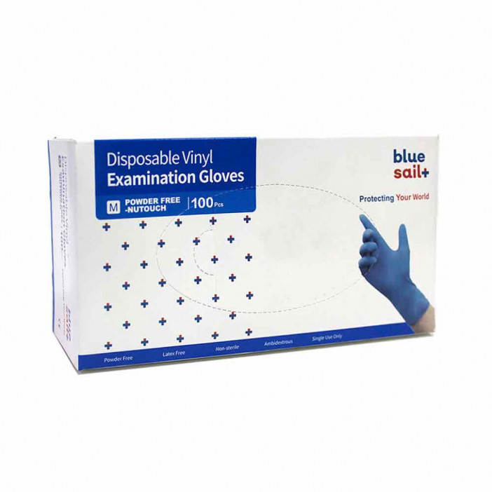 Перчатки синтетический винил Blue Sail сиреневые 50 пар M, L