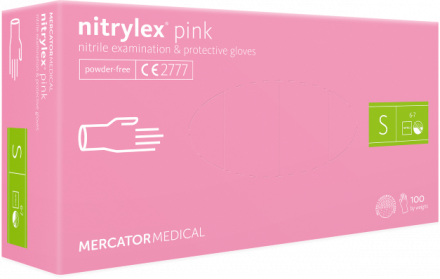 Перчатки нитриловые Nitrylex Pink розовые  50 пар L 