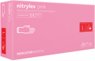 Перчатки нитрил Nitrylex Pink розовые  50 пар L 