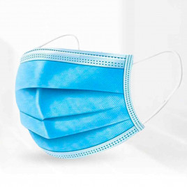 Маска защитная трехслойная голубая (упаковка 50шт) по 2 руб за штуку