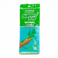 Перчатки хозяйственные латексные Комфи зеленые 1 пара S, XL  