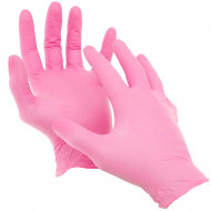 Перчатки нитриловые розовые 5 пар  XS, S, M, L