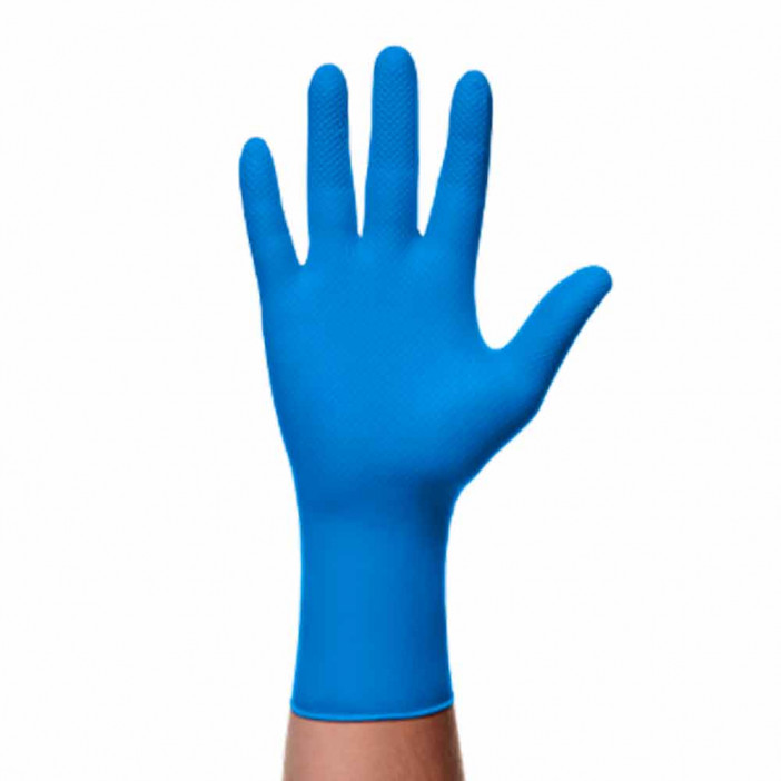 Перчатки нитриловые GOGRIP удлиненные особопрочные 30см голубые 25 пар M, L, XL   