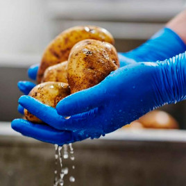 Перчатки нитриловые GOGRIP удлиненные особопрочные 30см голубые 25 пар M, L, XL