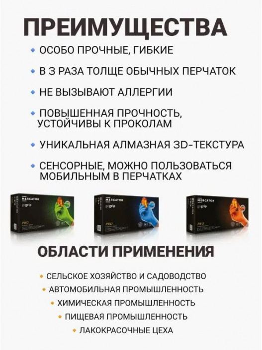 Перчатки нитриловые GOGRIP удлиненные особопрочные 30см голубые 25 пар M, L, XL   