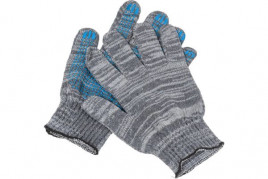 Перчатки рабочие х/б с точками серые