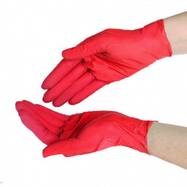 Перчатки нитриловые красные 50 пар L