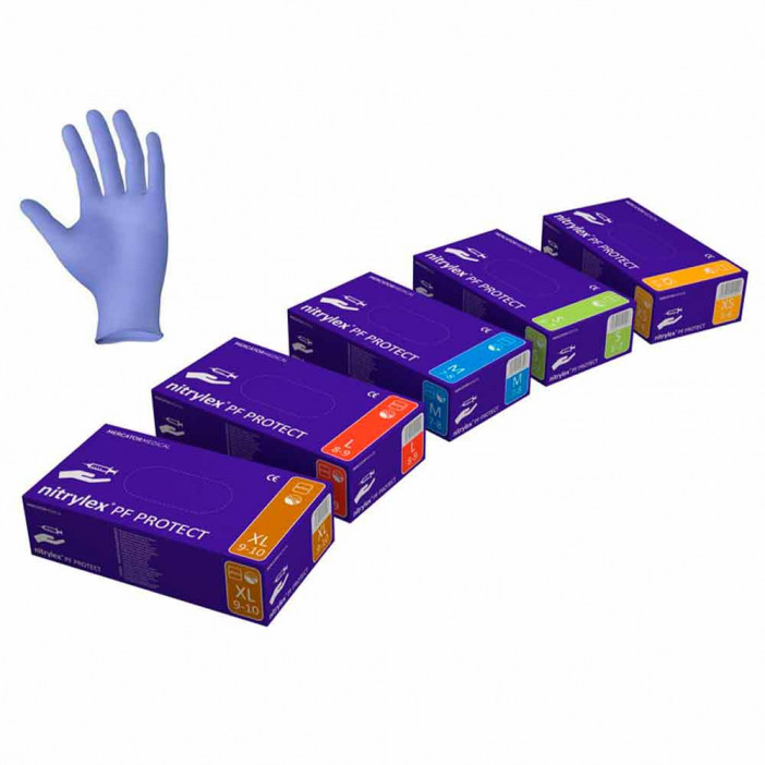 Перчатки нитриловые Nitrylex фиолетовые 100 пар S, M