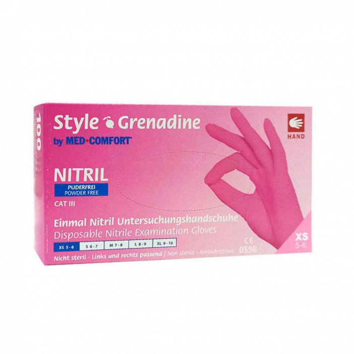 Перчатки нитриловые AMpri розовые 50 пар XS