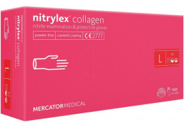 Перчатки нитриловые Nitrylex с коллагеном и аллантоином фуксия 50 пар L