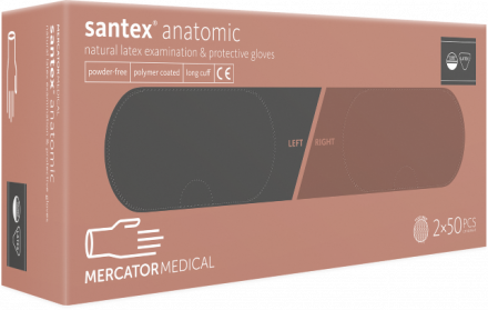 Перчатки латекс Santex Anatomic PF неопудренные 50 пар S